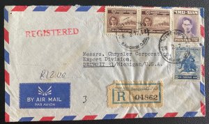 1957 Bangkok Thailand Airmail Commercial cover To Detroit Mi USA