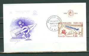 FRANCE 1964 ROCKET with LABEL #1100...FDC