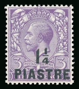 British Levant 1913 KGV 1¼pi on 3d dull reddish violet MNH. SG 37. Sc 42.