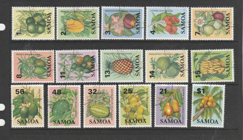 Samoa 1983 Fruits, set to $1 VFU/CTO SG 647/662