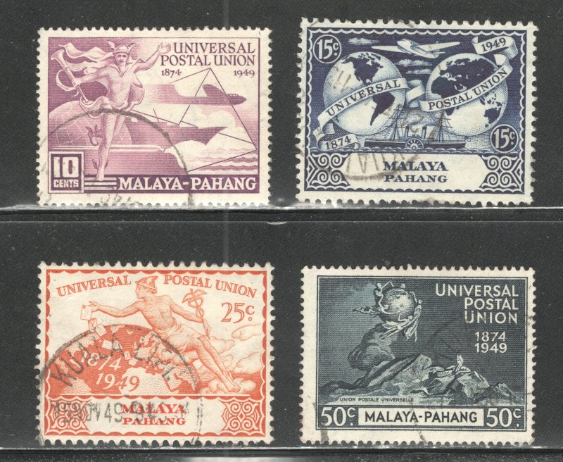 Malaya - Pahang, Scott #46-49  VF, Used,  CV $7.25  .......  4830028