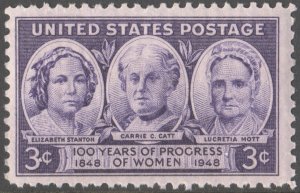 SC#959 3¢ Progress of Women Single (1948) MNH