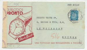 Illustrated censored cover Portugal 1943 Watch