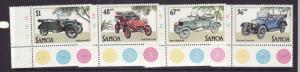 Samoa-Sc#641-4-Unused NH set-Cars-Vintage Automobiles-1984-