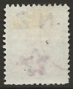 Tonga 1893 King George Surch. 7½d/8d Rose #20 Fine Used CV $85.00