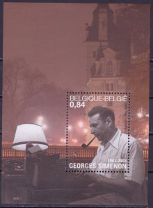 Belgium, 2003, Georges Simenon Centenary, s/s, Mi#B89, MNH,++