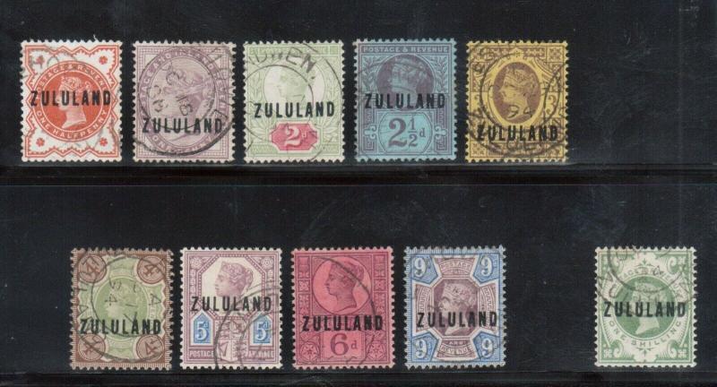 Zululand #1 - #10 Very Fine Used Set