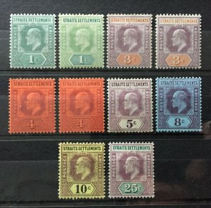 MALAYA Straits Settlements 1902-03 KEVII 1c-25c MINT wmk CA SG #110-116 M3630