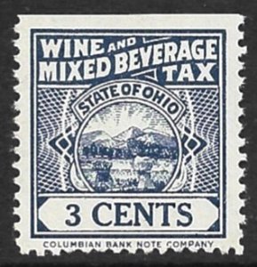 USA OHIO 1944 3c Wine and Mixed Beverage Tax Revenue L44 Used