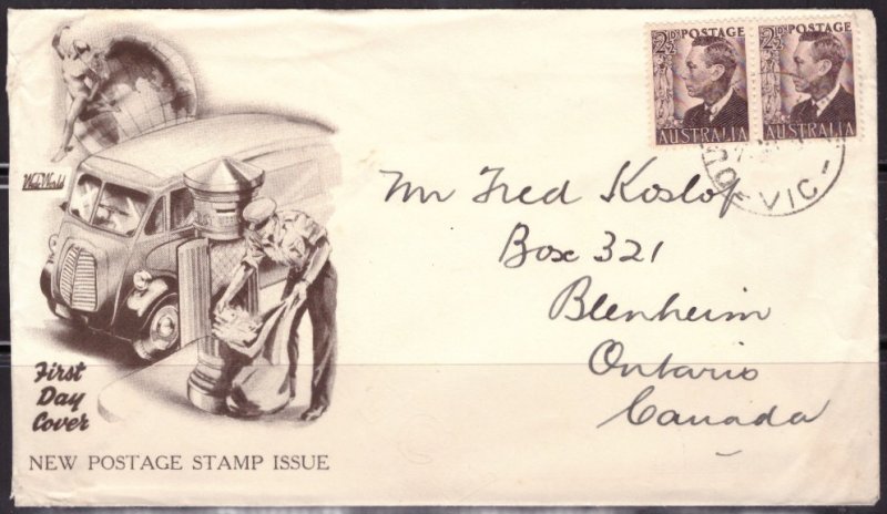 F1240   AUSTRALIA   FDC # 232 Pair      King George VI