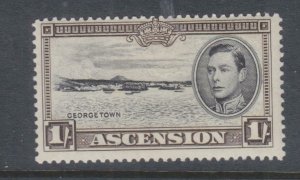 ASCENSION, 1938 KGVI perf. 13 1/2, 1s. Black & Sepia, lhm.