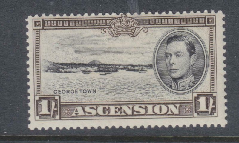 ASCENSION, 1938 KGVI perf. 13 1/2, 1s. Black & Sepia, lhm.