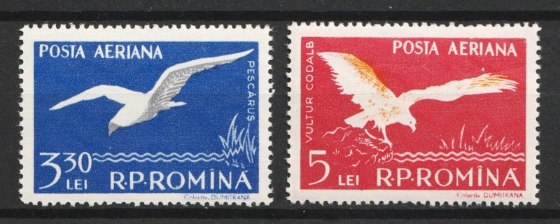 1957 Romania Sc# C53-54 (airmail) Sea Gull, Vulture. MNH Cv$9.75