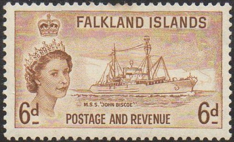 Falkland Islands 1955 6d John Biscoe I (research ship) MH