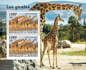 2022/01 - BURUNDI - GIRAFFES             2V  complet set    MNH ** T