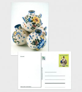 2021 Slovakia Easter - Folk Faience PC (Scott NA) MNH
