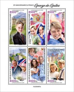 GUINEA - 2023 - Prince George - Perf 6v Sheet - Mint Never Hinged