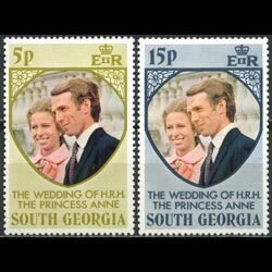 SOUTH GEORGIA 1973 - Scott# 37-8 R.Wedding Set of 2 NH