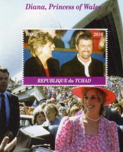 Chad 2016 Princess Diana & George Michael S/S Perforated MNH