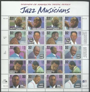 # 2983-2992 MINT NEVER HINGED ( MNH ) AMERICAN MUSIC