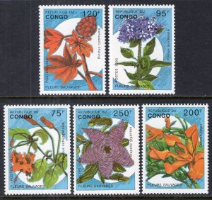 Congo Peoples Republic 1016-1020 Flowers MNH VF