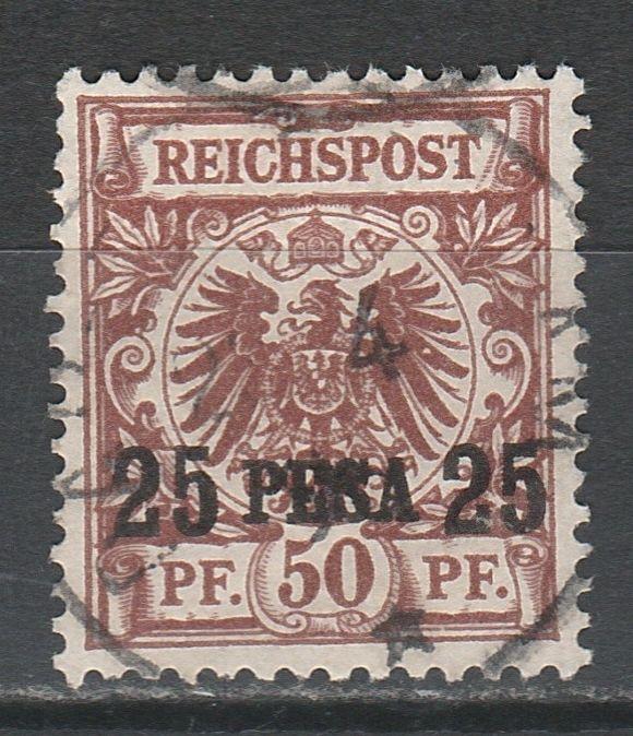 GERMAN EAST AFRICA 1893 EAGLE 25 PESA ON 50PF USED