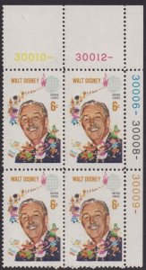 1355 Walt Disney Plate Block MNH