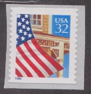 2915B Flag over Porch MNH die cut coil single (no back #)