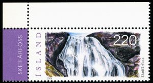 ICELAND 1081 VF/MNH 2006 Skeifarfoss Waterfalls-Nice Inscription Corner Single!