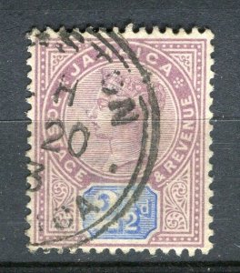 JAMAICA; 1890s early classic QV Crown CA issue used 2.5d. value