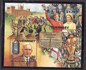 Guernsey-Sc#635-Unused NH sheet-Sports-150 years of Football