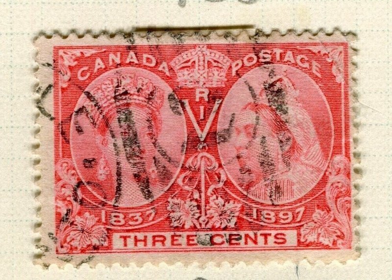 CANADA; 1897 classic QV Jubilee issue used 3c. value