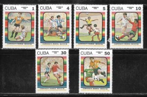 Cuba 2825-2831 1986 World Cup Soccer Championships set MNH