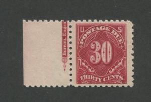 1914 US Postage Due Stamp #J57 Mint NH Partial Imprint Margin JUMBO MARGIN, CERT 