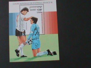 ​CAMBODIA-1996-SC#1503-WORLD CUP SOCCER-FRANCE'98 MNH S/S VF HARD TO FIND