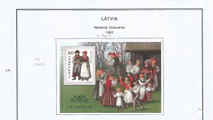 LATVIA - 1997 - National Costumes - Perf Souv Sheet - Mint Lightly Hinged