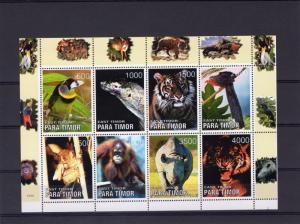 Timor (East) 1999 Endangered Animals Sheetlet (8) Perforated MNH VF