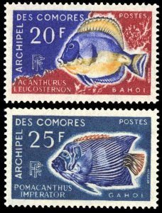 Comoro Islands Fish 1968 Scott #74-75 Mint Never Hinged