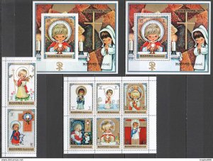 Imperf,Perf 1971 Manama Art Christmas #609-16+2Bl Michel 22,5 Euro ** Ar091