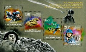 Central Africa 2014 - World War II, Battle of the Bulge - Sheet of 4 - MNH