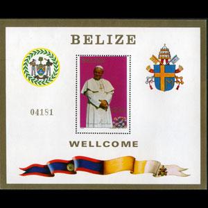 BELIZE 1983 - Scott# 667 S/S Pope Visit NH