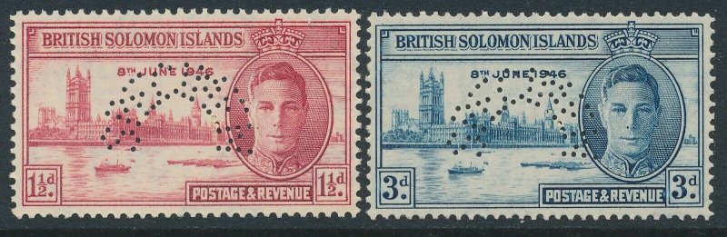 SG 73 - 74s Solomon islands 1946 Victory pair perf specimen unmounted mint very