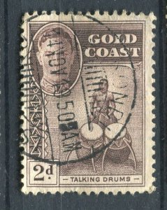 GOLD COAST; 1938 early GVI Pictorial issue fine used 2d. value fine POSTMARK