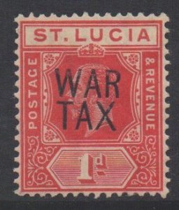 Saint Lucia Scott MR1 - SG89, 1916 War Tax 1d MH*