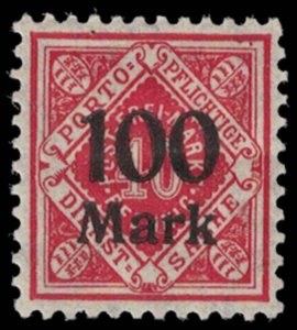Early GERMANY Revenue Stamp - Porto Pflichtige Sache Overprint 100 Mark B1Z8 