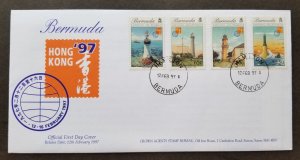 *FREE SHIP Bermuda Lighthouses 1997 (FDC) *Hong Kong '97 Expo *official *rare