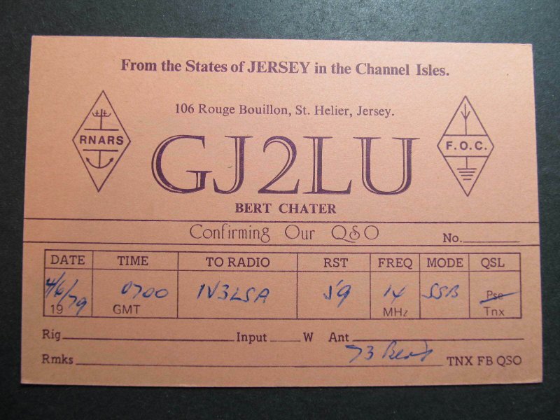 9946 Amateur Radio QSL Card ST HELIER JERSEY