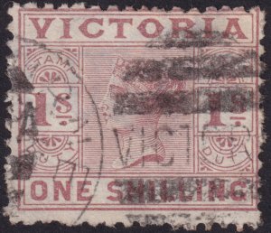 Australian States - Victoria 1886 #166 1sh Lilac Brown f u f