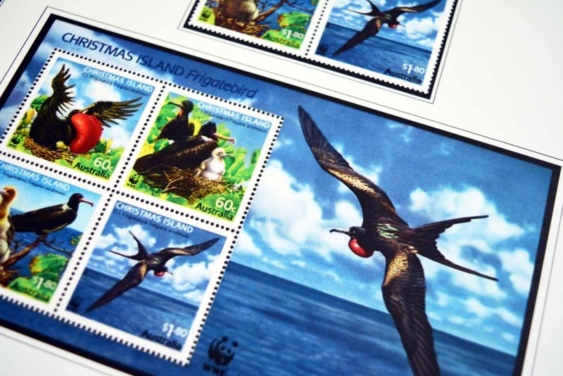 COLOR PRINTED CHRISTMAS ISLAND 1958-2010 STAMP ALBUM PAGES (94 illustr. pages)