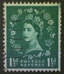 Great Britain, Scott #355, used(o), 1960, Wilding: Elizabeth II, 1​​​​​​​½d